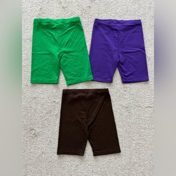 NWOT Cotton Citizen 3 Pack Shorts Size XS Brown Purple and Green - Picture 2 of 10